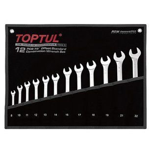 Набор ключей комбинированных (угол 75&deg;) 12шт. 8-22мм (черный чехол) TOPTUL GPAN1201 GPAN1201 фото